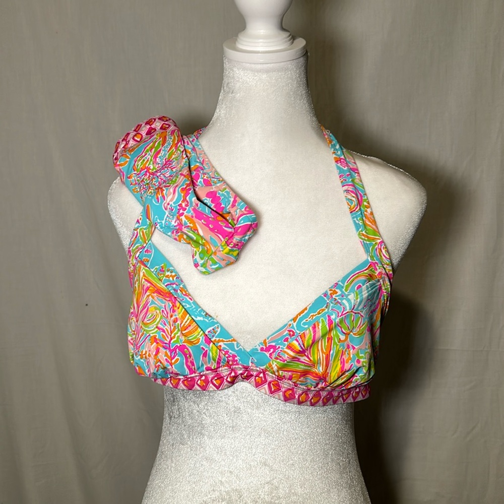 Lilly Pulitzer scuba to Cuba bikini, large top, medium bottoms